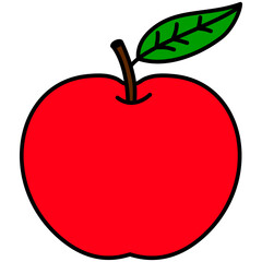 Red Apple Doodle Hand Drawn Illustration