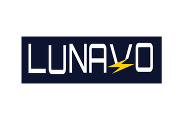 Modern Lunavo company logo with a striking yellow lightning bolt design for innovative brands seeking a bold, memorable, and electrifying visual identity