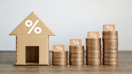 Rising interest rates impact home buying affordability concept and mortgage rates.