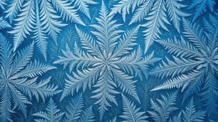 Beautiful Winter Pattern Frost Forming on Glass Texture Background