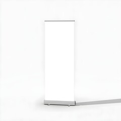 A blank roll-up banner stand is displayed against a white background, casting a soft shadow.