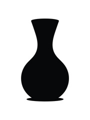 Black silhouette of a classic vase on a white background