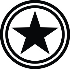 Versatile black star icon in a double circle vector graphic for digital and print