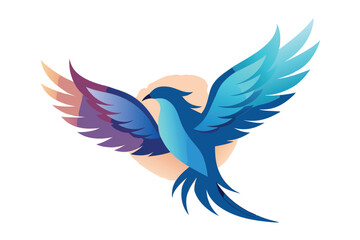 Fototapeta premium Stylized Flying Bird Illustration Highlighting Freedom and Grace