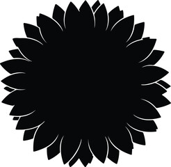 Obraz premium Vector silhouette of sunflower head with petals illustration