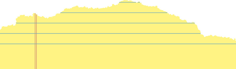 Yellow legal pad ripped paper for office. Textured notebook piece of striped sheet with torn edge. Collage element with strokes for banner design and scrapbooking. © Chorna_L