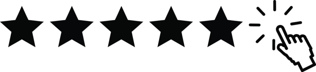 Star rating vector illustration clickable hand cursor scalable eps graphic