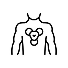 Ecg Screen Vector Outline Icon. Portable ECG Monitor. Dynamic ECG System. Digital Heart Rate Analyzer and Recorder System. Medical symbol isolated on white background.