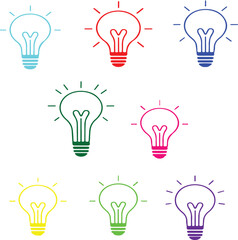 Icon lightbulbs sparks design