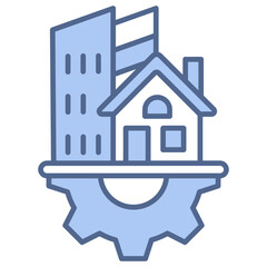 Infrastructure Blue Icon