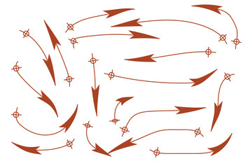 Creative Grunge Arrows Vector Collection, Bold Brush Stroke Pointer Set Art & Illustration