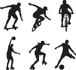Fototapeta premium Dynamic athletes capture action sports silhouettes
