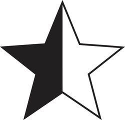 Obraz premium Half black half white star vector graphic scalable eps icon for design projects