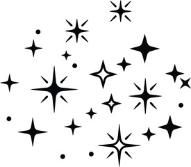 Fototapeta premium Sparkling stars vector illustration for festive decorations and design projects scalable eps