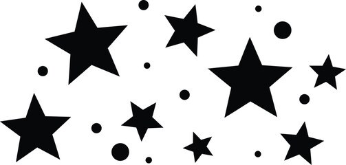 Hand drawn stars and dots vector illustration for cosmic and celestial designs