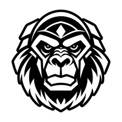 A solid style icon of a wild gorilla mascot