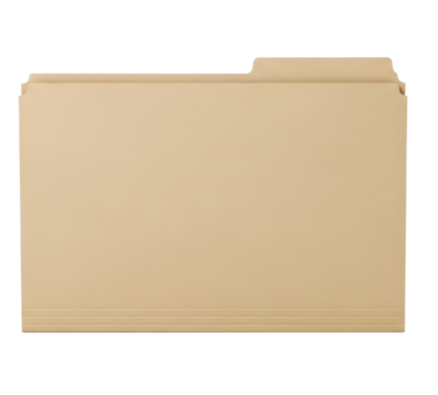 A blank beige file folder on a white background.
