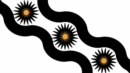 Elegant flag of the West Riding of Yorkshire, England, featuring a white rose and river