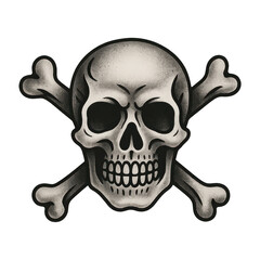 PNG Vintage skull with crossbones