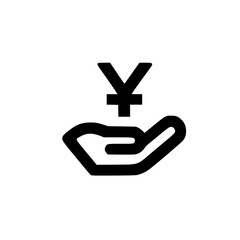 Obraz premium Symbol of yuan on hand representing investment money economic support and financial growth