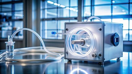 Fototapeta premium Peristaltic Pump in Laboratory Setting with Flexible Tubing