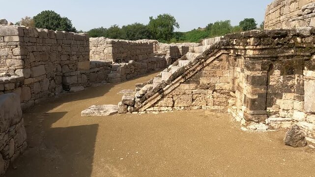 Dharmarajika Stupa circular pathway once used by Buddhist devotees for ritual walking symbolizing spiritual devotion and Gandhara heritage in ancient Taxila Pakistan