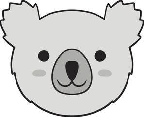 Cute Animal Faces in Kawaii Style