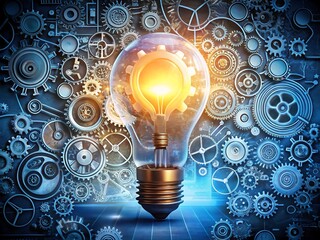 Light bulb with gears inside