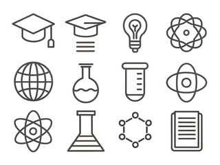 Science and education icons set