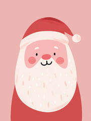 cute santa claus face illustration style