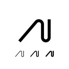 Technical letter N, digital cyber alphabet font, including set of three different thicknesses of the trendy modern letter (regular, medium, bold), vector illustration 10EPS