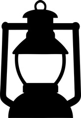 Obraz premium Rustic Lantern Silhouette Vector | Vintage Camping Light Clipart | Farmhouse Decor SVG