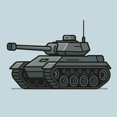 Tank vehicle cartoon vector icon illustration. military transportation