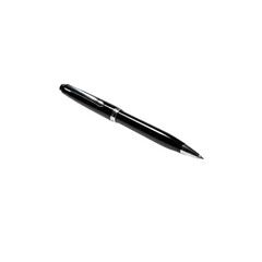 Elegant black fountain pen isolated on transparent background