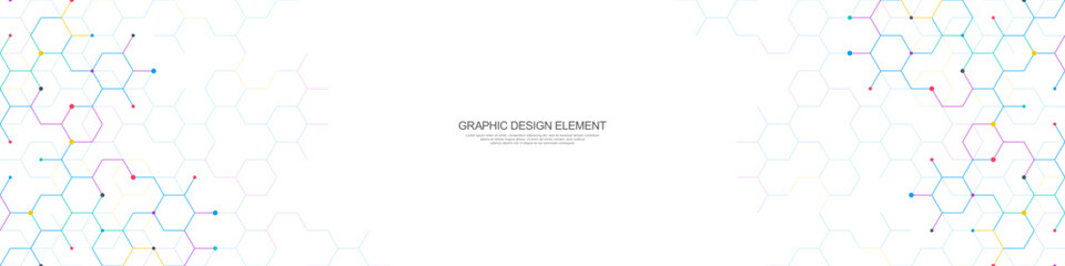 Abstract geometric background with hexagons shape pattern for banner or website header template
