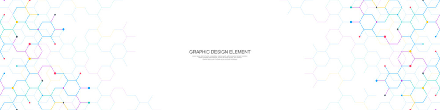 Abstract geometric background with hexagons shape pattern for banner or website header template