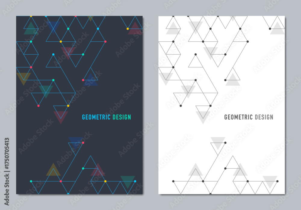Wall mural abstract covers and brochures with geometric backgrounds of polygon shape patterns