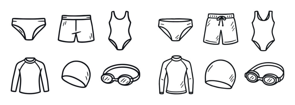 Hand-Drawn Swimwear Icons