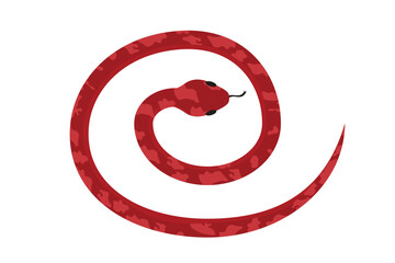 Red Snake Spiral Vector Illustration