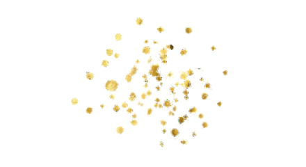 Abstract shimmering golden bokeh lights scattered on a dark black background creating a magical festive atmosphere