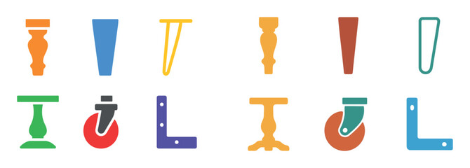 Colorful Furniture Leg Icons