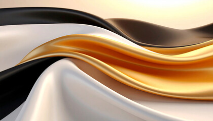 Black, white, and gold colored fabric background