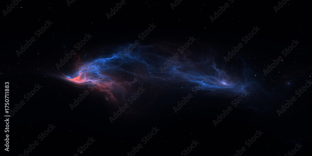 Wall mural 360 degree space nebula. giant interstellar cloud with stars, equirectangular projection, environmen