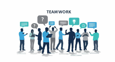 Diverse Group of People Collaborating and Communicating in a Team Setting.