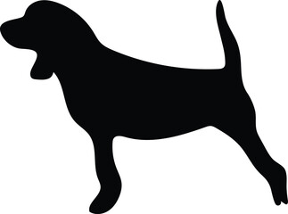 Black Silhouette of a Dog in Minimalist Style