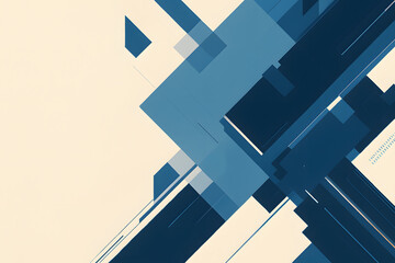 青とベージュの幾何学的抽象背景デザイン