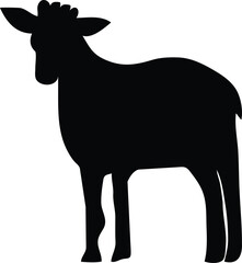 Silhouette of a Young Goat