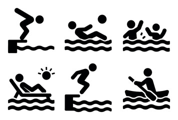 Obraz premium Lake Activities Icons