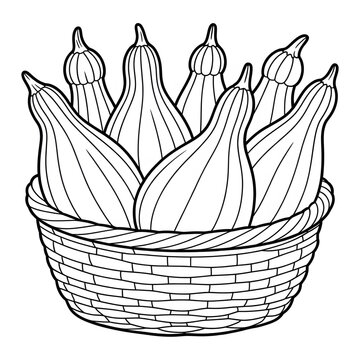 Pointed gourds illustration of a coloring book