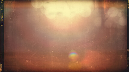 Old film light leaks texture with scratches, noise, iridescent light. Rainbow lens flare effect, camera film filter with bokeh, dust, grain. Distressed retro movie, photo burn effect.  © iva